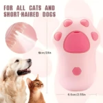 Cepillo para mascota con vapor, diseño de patita rosa para perros y gatos de pelo corto.