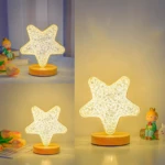 Lámpara LED Luna y Estrella Cristalizada Luz Cálida - Ambiente relajante para lectura nocturna - Imagen 8