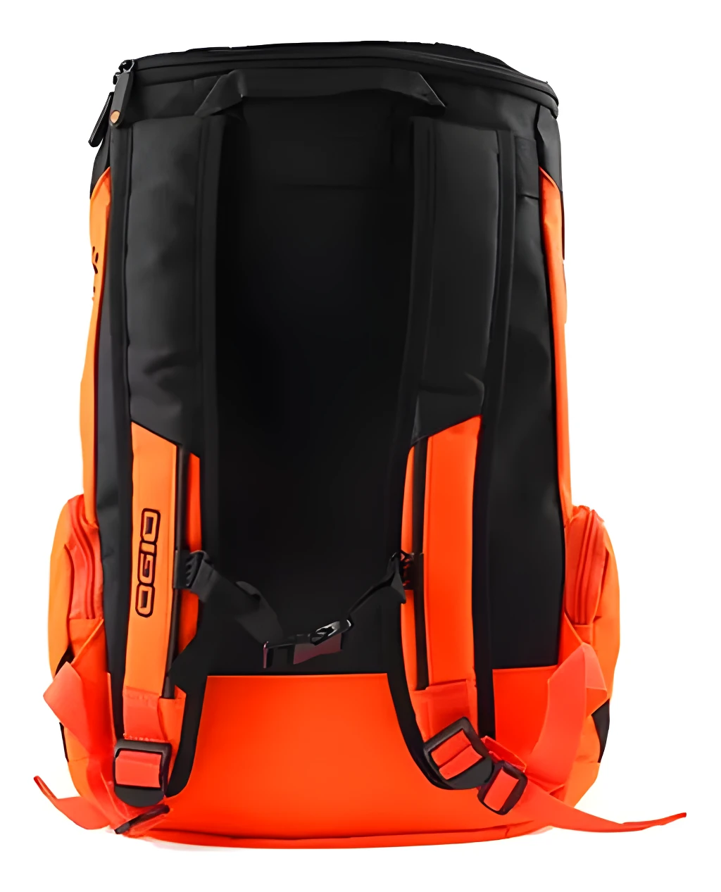 Maleta KTM ZO naranja y negra, vista posterior.