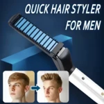 Peine calentador para barba de hombre, estiliza rápido, con demostración antes y después.