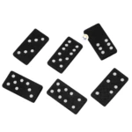 Mini dominós de madera negros con puntos blancos, juego de mesa Md-160.