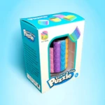 Caja de juguete "Rotate & Slide Puzzle" con un rompecabezas cilíndrico multicolor visible, para niños.