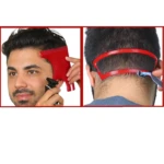 Plantilla roja para perfilar barba y cuello con recortadora y rastrillo, para cortes precisos.