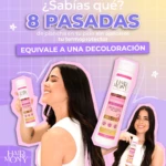 Mujeres sonriendo sostienen botellas de Tratamiento de Keratina Hair Mony 330ml.