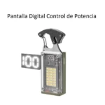 Linterna LED para exteriores W5181 con pantalla digital de 100% de potencia y mosquetón.