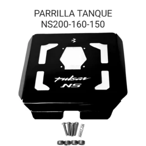 Parrilla de tanque negra para Pulsar NS 150-160-200 con tornillería M5x25mm incluida.