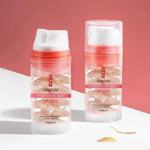 Set x2 Jomtam Hydration Gel Mask con dispensador, fórmula transparente con burbujas, para hidratación y revitalización de la piel.