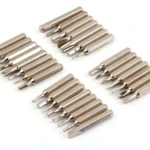 Set de 32 puntas de destornillador metálicas de precisión, variadas formas.
