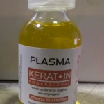 Ampolla de 13ml de plasma capilar Keratin-IN profesional color amarillo, para reestructurar cabello sin enjuague.