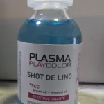 Botella de Plasma Playcolor Shot de Lino, líquido azul reestructurante con argan y linseed oil, 13ml.