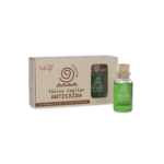 Tónico capilar anticaída Fruto Salvaje en botella verde con caja de cartón.