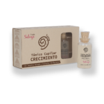 Caja y frasco de Tónico Capilar Crecimiento Fruto Salvaje con extracto de cebolla morada.
