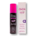 Agua micelar capilar Fruto Salvaje, botella spray rosa y marrón, para cabello, 150ml.