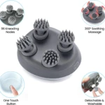 Masajeador gris recargable con 96 nodos para cuero cabelludo y cuerpo, 360° de masaje, desmontable y lavable.