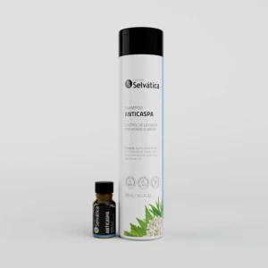 Set capilar anticaspa Selvatica: shampoo y gotero con ingredientes naturales para control de hongo y grasa.