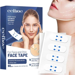 Caja y cinta para estiramiento facial Eelhoe, levanta piel suelta del rostro y mentón.