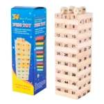 Torre Jenga de madera 54 piezas, juego de equilibrio con dados de colores, para niños y adultos.