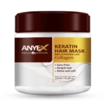 Tarro de crema capilar Anyex Keratin Hair Mask de 500ml con extracto de macadamia y colágeno para eliminar el frizz, fortalecer el cabello y dar brillo.