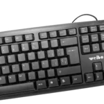 Teclado alámbrico Weibo FC-530 con distribución en español, vista superior detallada.