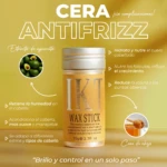 Cera capilar IKT Wax Stick 75G para antifrizz, con extracto de aguacate y miel, para brillo y control.