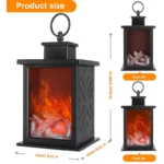 Farol lámpara con efecto llama realista estilo vintage - ambienta tus espacios con luz cálida segura y versátil - Imagen 3