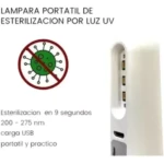 Set x3 Lámpara Esterilizadora UV Portátil Recargable - elimina el 99.9 por ciento de bacterias en segundos - Imagen 3