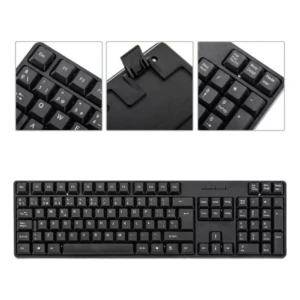 Teclado multimedia USB negro marca Antelope modelo Tj-818, con diseño ergonómico y teclas numéricas separadas.