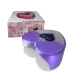 Lámpara UV LED profesional morada en forma de corazón con incrustaciones brillantes, botones de temporizador y su caja de empaque original de 288W.