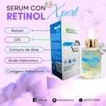 Serum con Retinol X 30ml de Edevit, con lista de ingredientes y botella de vidrio.