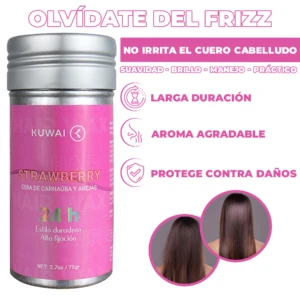 Cera capilar Kuwai Strawberry para controlar el frizz, 75gr.