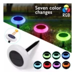 Lámpara solar exterior RGB, luz decorativa de 7 colores, recarga solar, estaca para jardín.