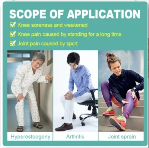 Aplicaciones para aliviar dolor de rodilla: anciano, hombre sentado y mujer deportista con dolencia articular.