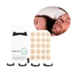 Clip nasal dilatador para dormir y deporte, starter kit con 30 parches circulares y 3 dilatadores negros.