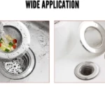 Rejilla de acero inoxidable para lavaplatos, atrapa restos de comida y cabello.