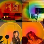 Lámpara Proyector Efecto Atardecer con USB ajustable - transforma tu espacio con iluminación artística para redes sociales - Imagen 4