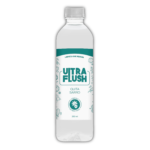 Botella transparente con líquido limpiador "ULTRA FLUSH" antibacterial, quita sarro, 250 ml.