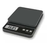 Gramera digital negra moderna para cocina mostrando 36.85 gramos, capacidad Max 5kg, precisión 1g.