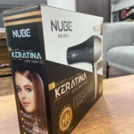 Secador de cabello Nube Keratina NB-2003 con tecnología termoprotectora en empaque negro y dorado.