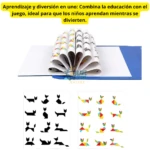 Tangram magnético libro Montessori. Plantillas de gatos en silueta negra y a color con piezas geométricas.