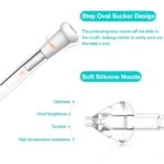 Extractor nasal para bebés con diseño de boquilla ovalada escalonada de silicona suave.