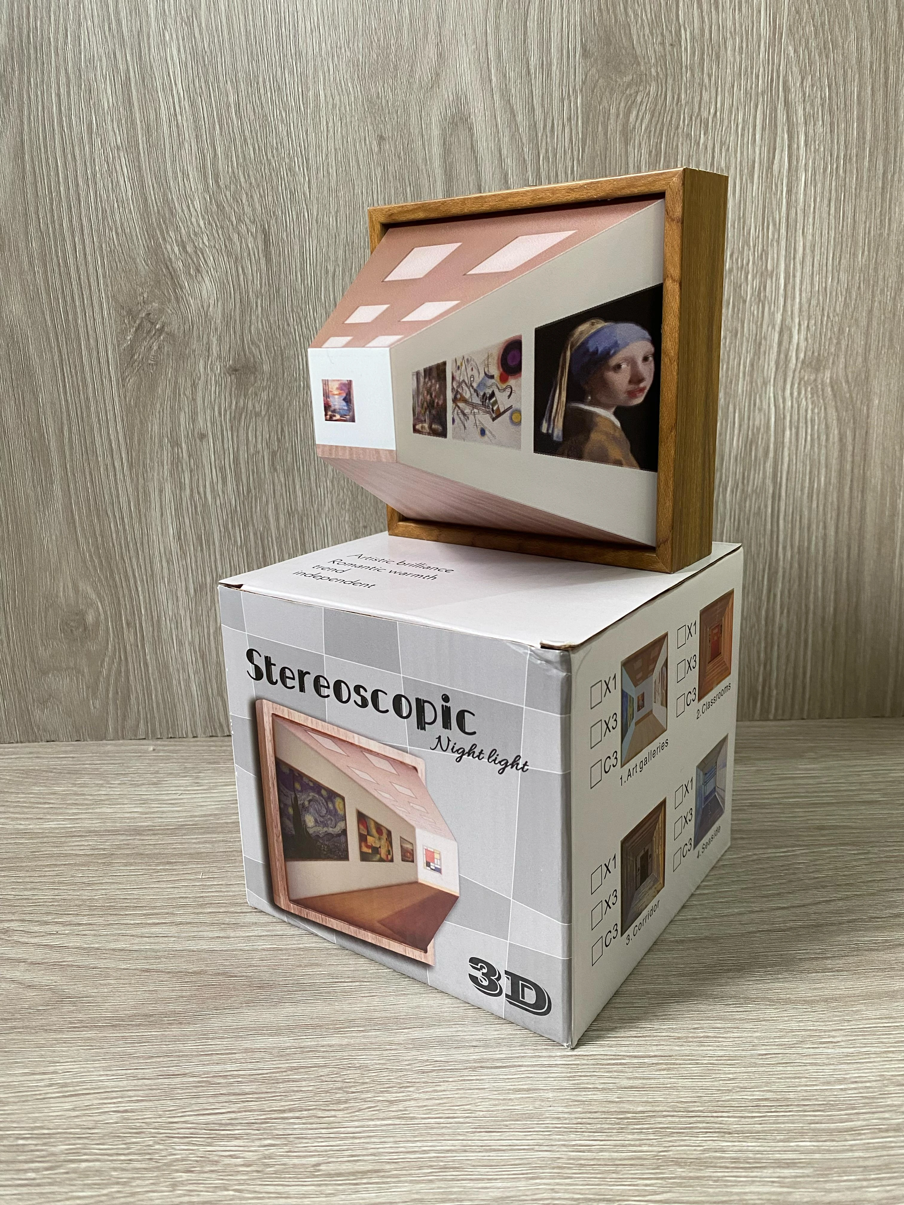 Lámpara de pared 3D con diseño de sala de exposiciones de arte, estilo "Girl with a Pearl Earring".