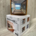 Lámpara de pared 3D con efecto estereoscópico, diseño de pasillo con vista al mar.