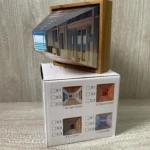 Lámpara de pared luz 3D estilo moderno con efecto de pasillo reflejado, base de madera.