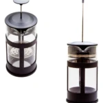 Cafetera prensa francesa 600 ml de vidrio y acero inoxidable, color negro.