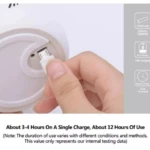 Lámpara de mesa de silicona blanca conectándose a carga, 1200 mAh, 3-4h carga, 12h uso.