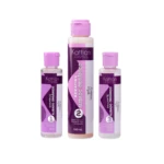 Kit Kattian Keratina Orgánica: shampoo, keratina y sellante en envases morados, presentación 130 ml.