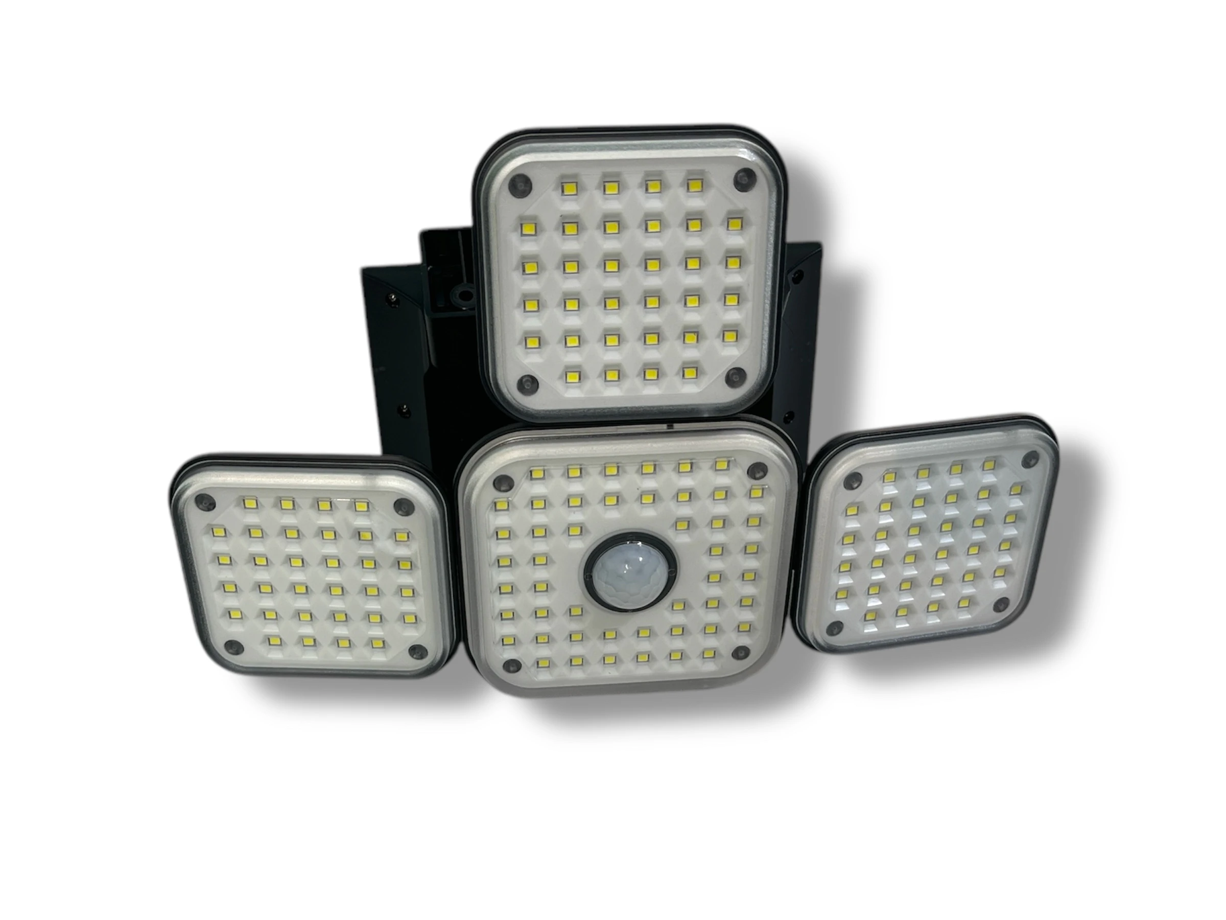 Lámpara solar 5 en 1 con sensor de movimiento, luz blanca, para exteriores.