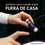 Inhalador nasal compacto azul y blanco para alivio rápido, ideal para llevar.