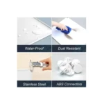 Armario organizador infantil: panel blanco resistente al agua y polvo, varilla de acero inoxidable y conectores ABS blancos.