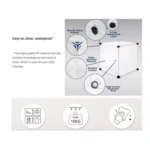 Armario organizador infantil blanco, fácil de limpiar e impermeable, con diseño de osos y estampado floral.